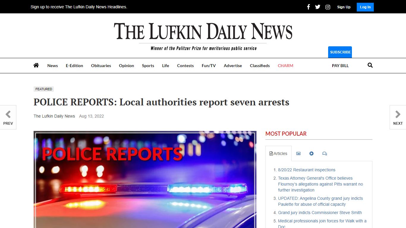 POLICE REPORTS: Local authorities report seven arrests