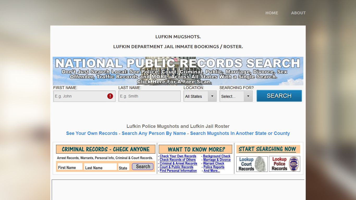 Lufkin Mugshots: TX Inmate Booking Roster and Police Jail Arrests.